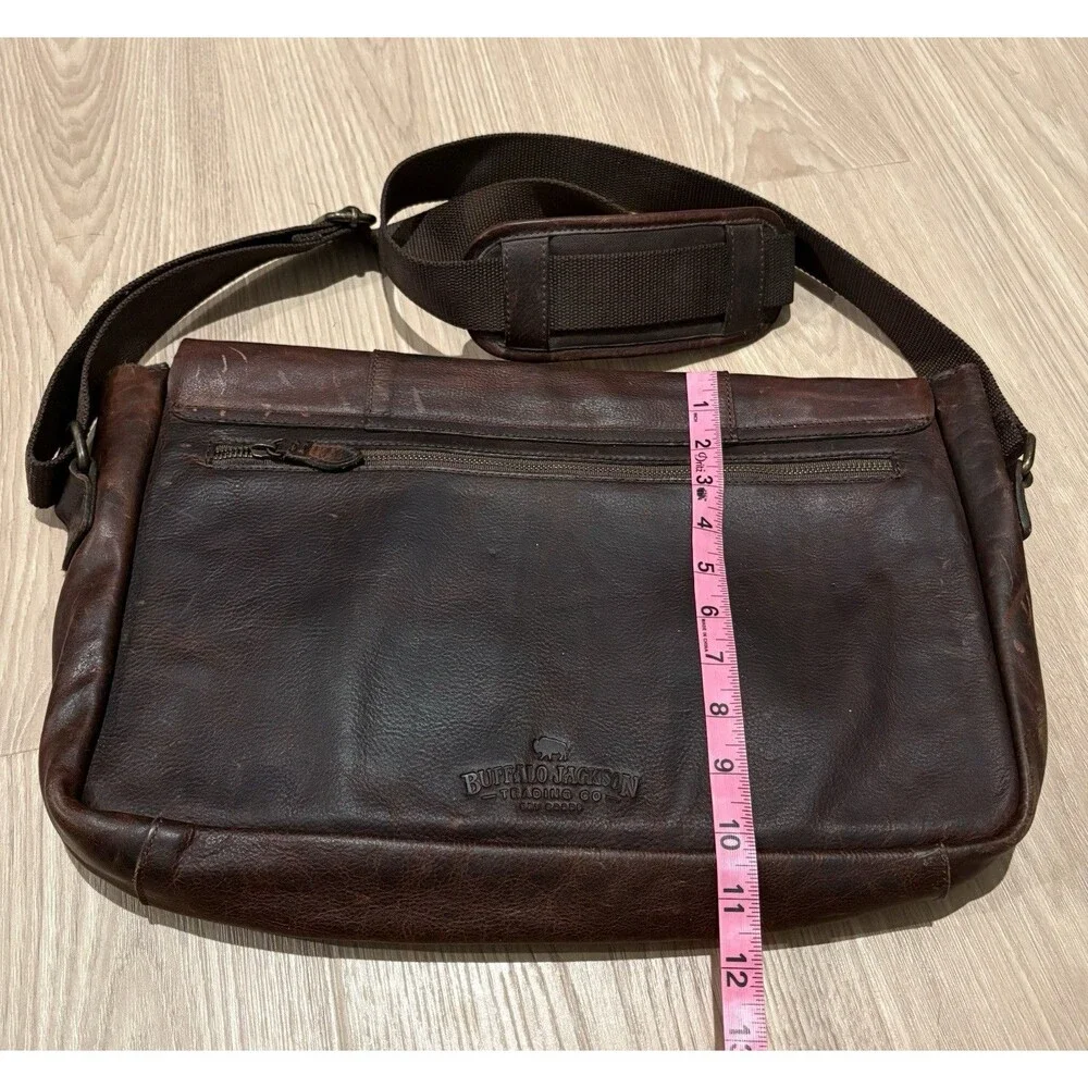 Buffalo Jackson Messanger Bag Brown Leather Crossbody Briefcase Laptop Messenger